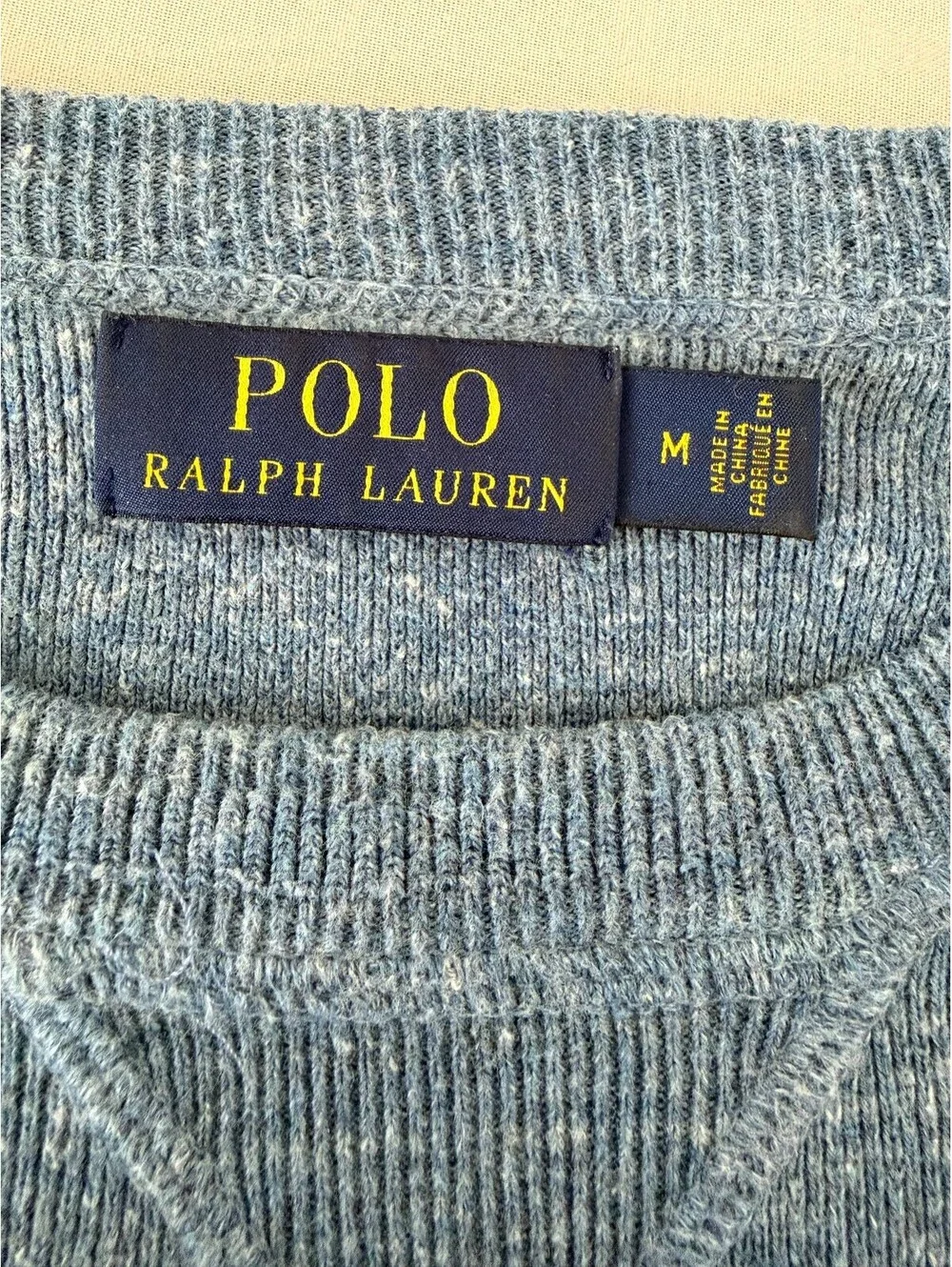 Polo Ralph Lauren Blue 100% Cotton Crewneck Sweater Men’s M Pony Logo